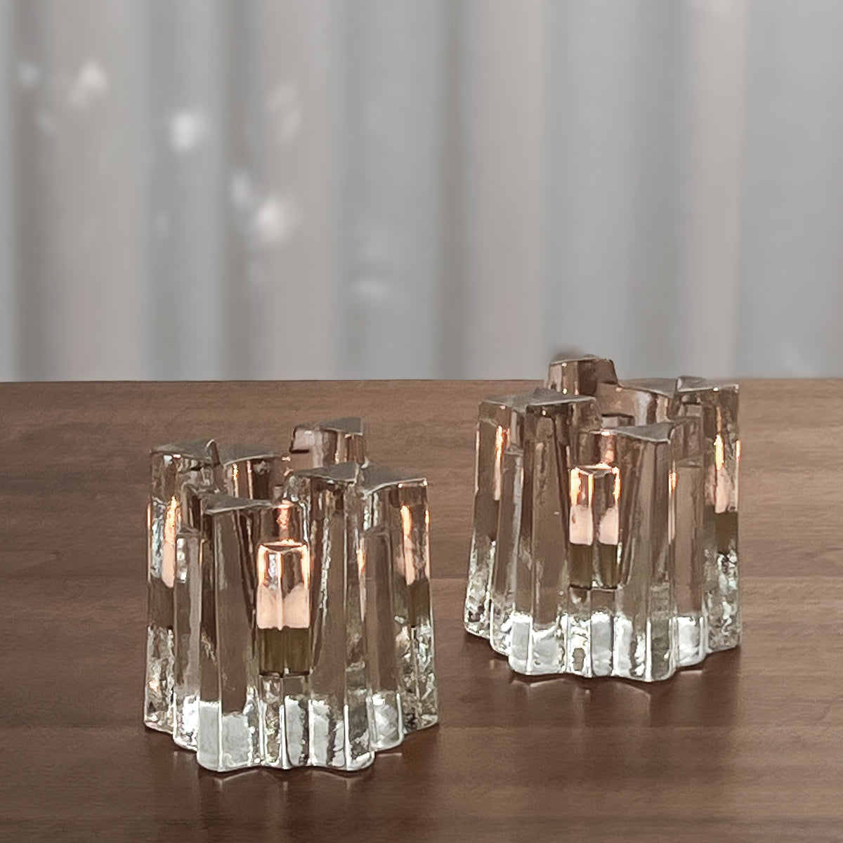 Vintage Starlight waxinelichthouders van glas – set van 2 Noii HOME