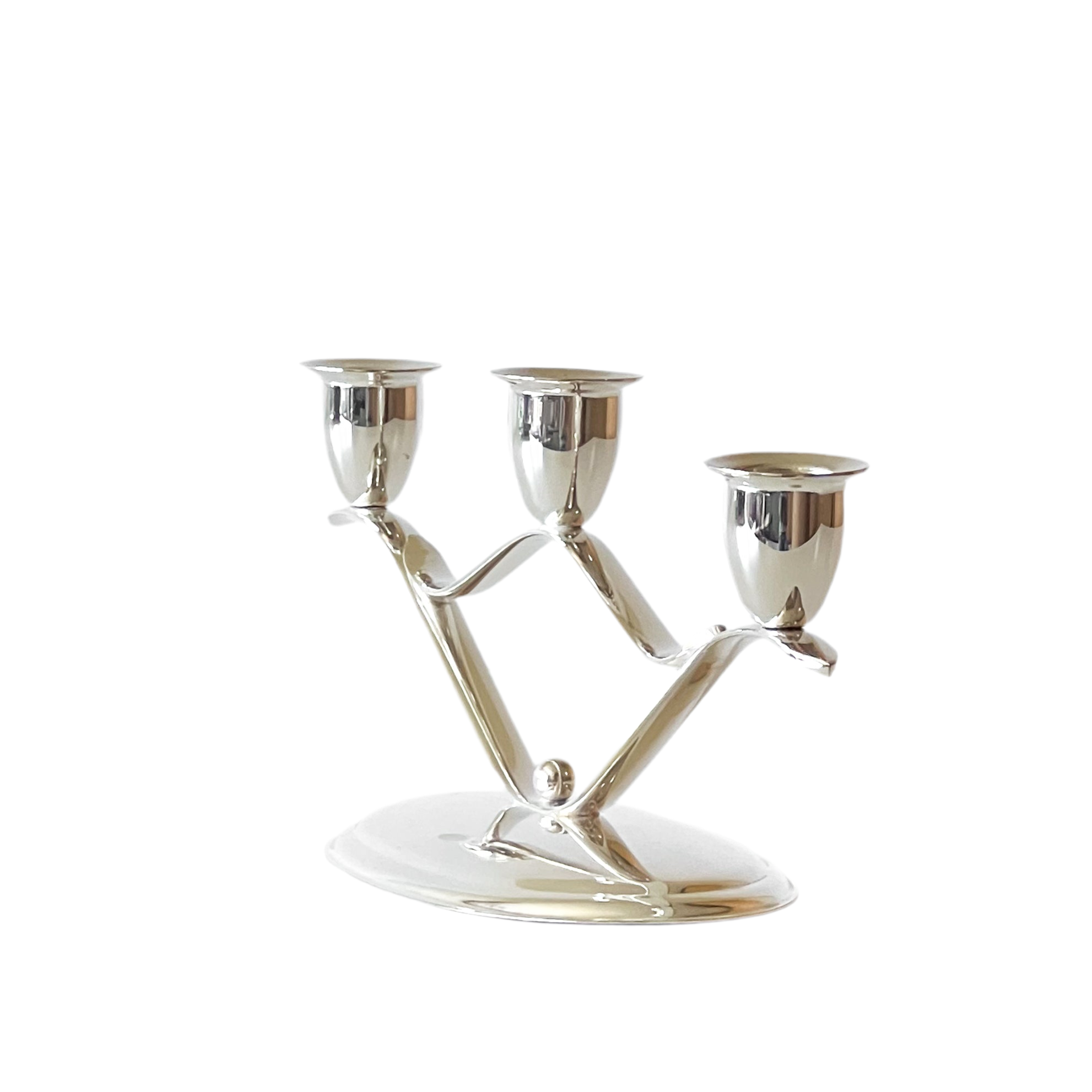 vintage verzilverde kandelaar – driearmig Noii HOME