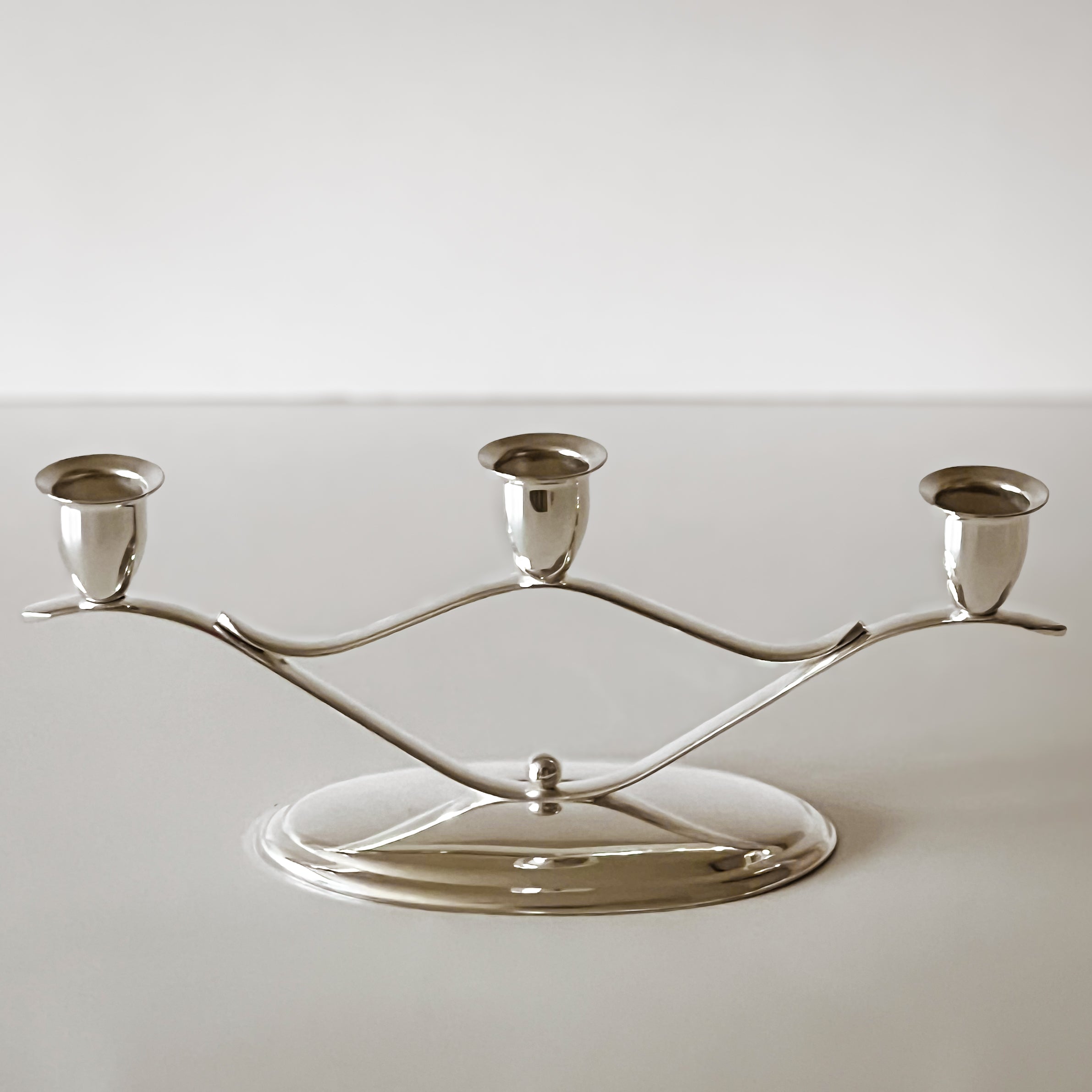 vintage verzilverde kandelaar – driearmig Noii HOME