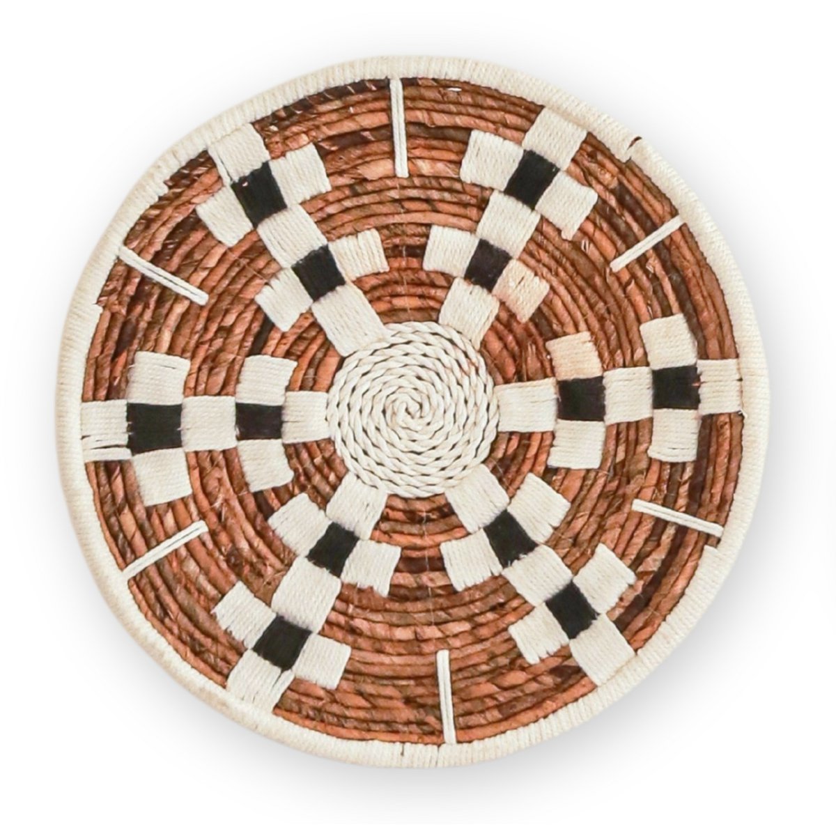 Wanddecoratie Ronde Boho Muurmand of Platte Kom TAMAN gemaakt van Bananenvezel (2 maten) Soeji