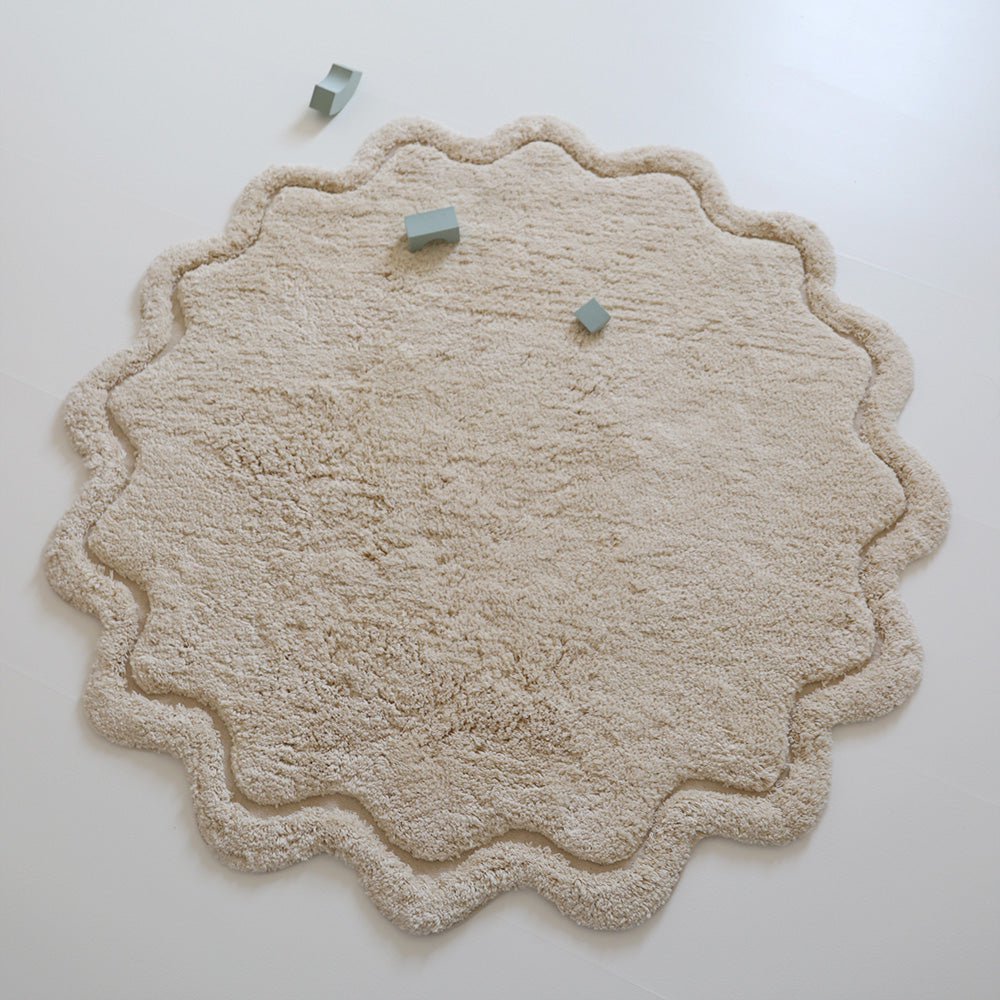 Wasbaar katoenen kindervloerkleed SWEET APRIL ECRU Nattiot