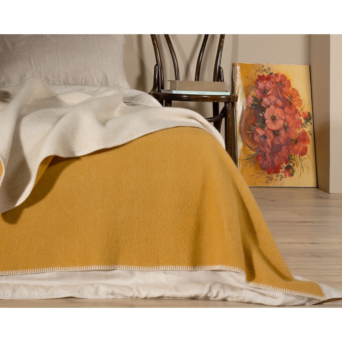 Wollen beddeken MISTED GEEL MoST Blankets