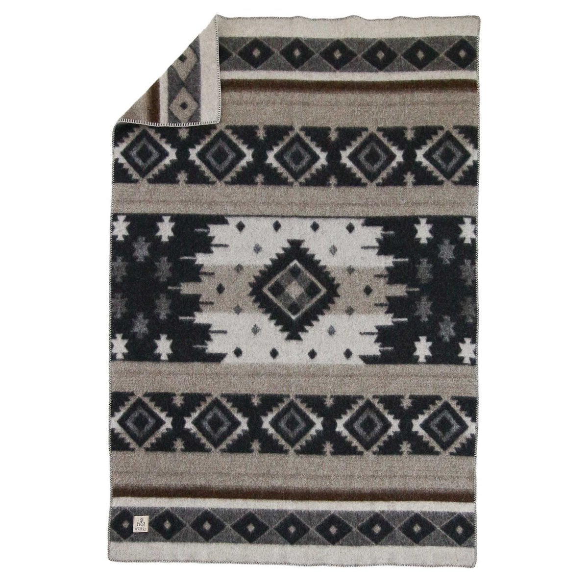Wollen beddeken TRIBE - eenpersoons - beige MoST Blankets