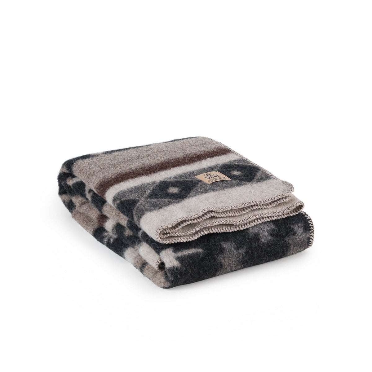Wollen beddeken TRIBE - eenpersoons - beige MoST Blankets