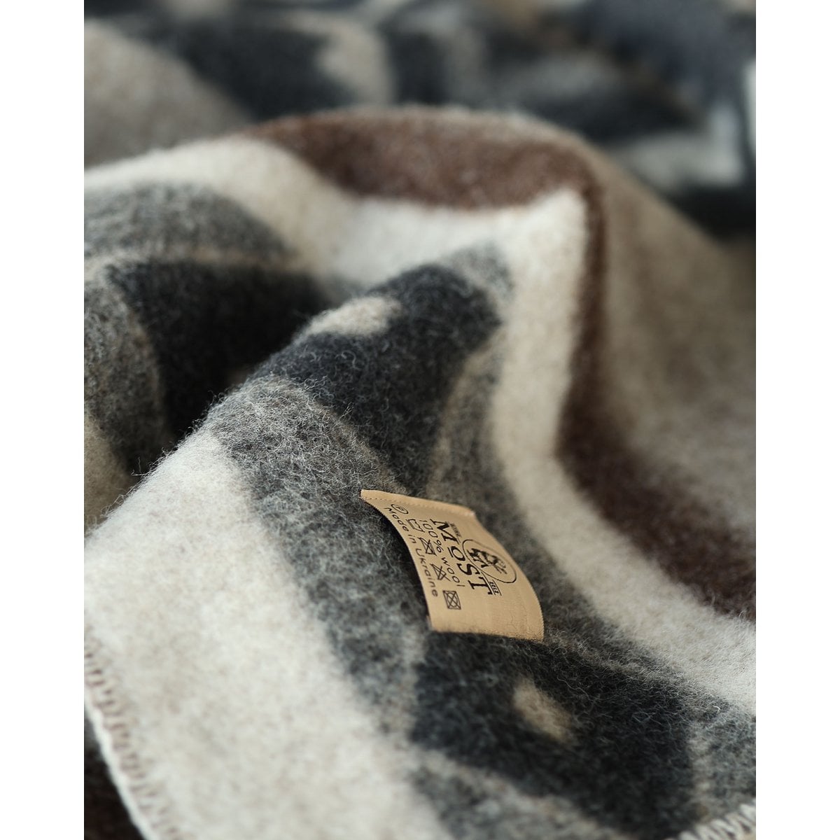 Wollen beddeken TRIBE - tweepersoons - beige MoST Blankets