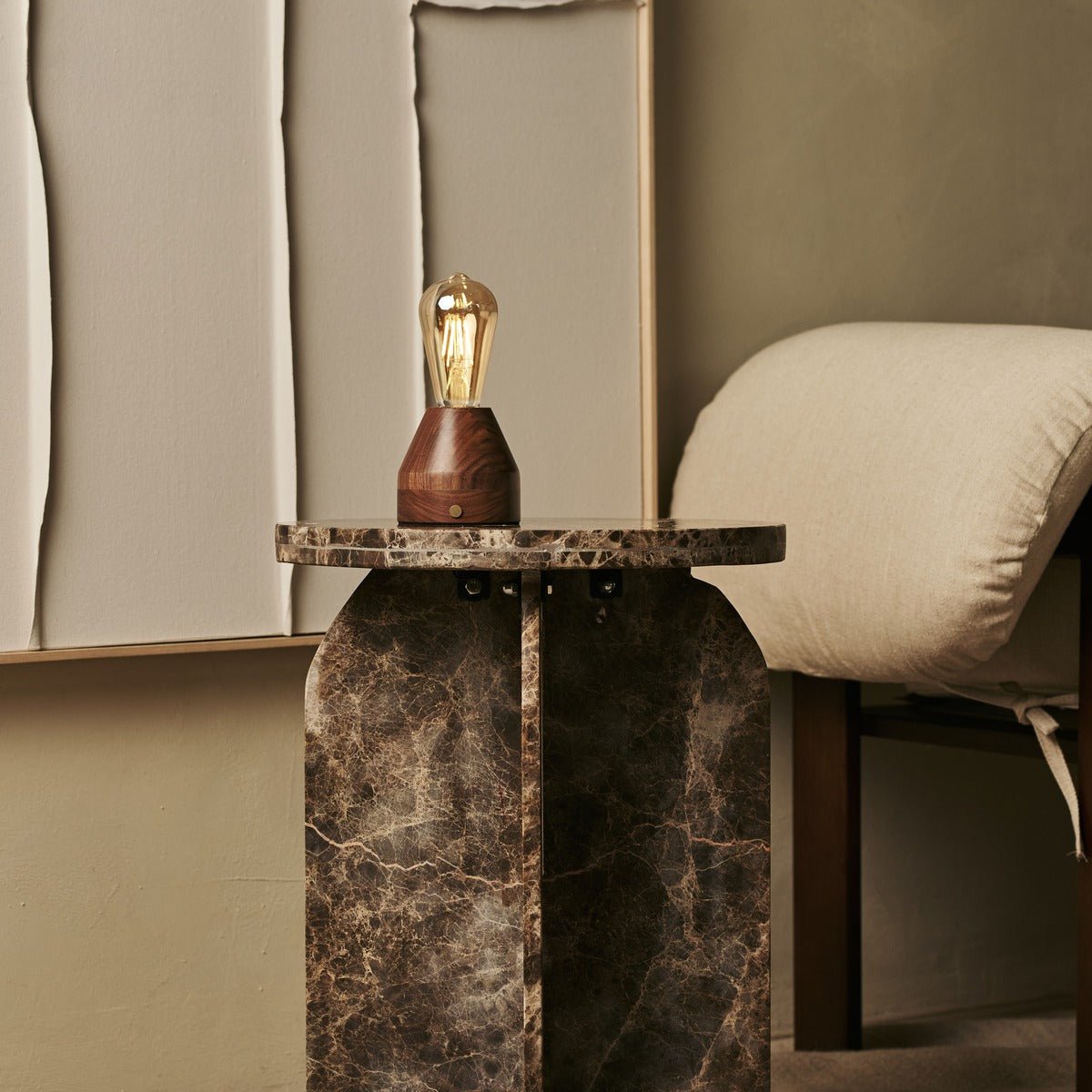 ZAVI WALNAUT Oplaadbare LED-tafellamp-Draadloos, dimpelbare, 100-uur batterij Tavellio - Amsterdam