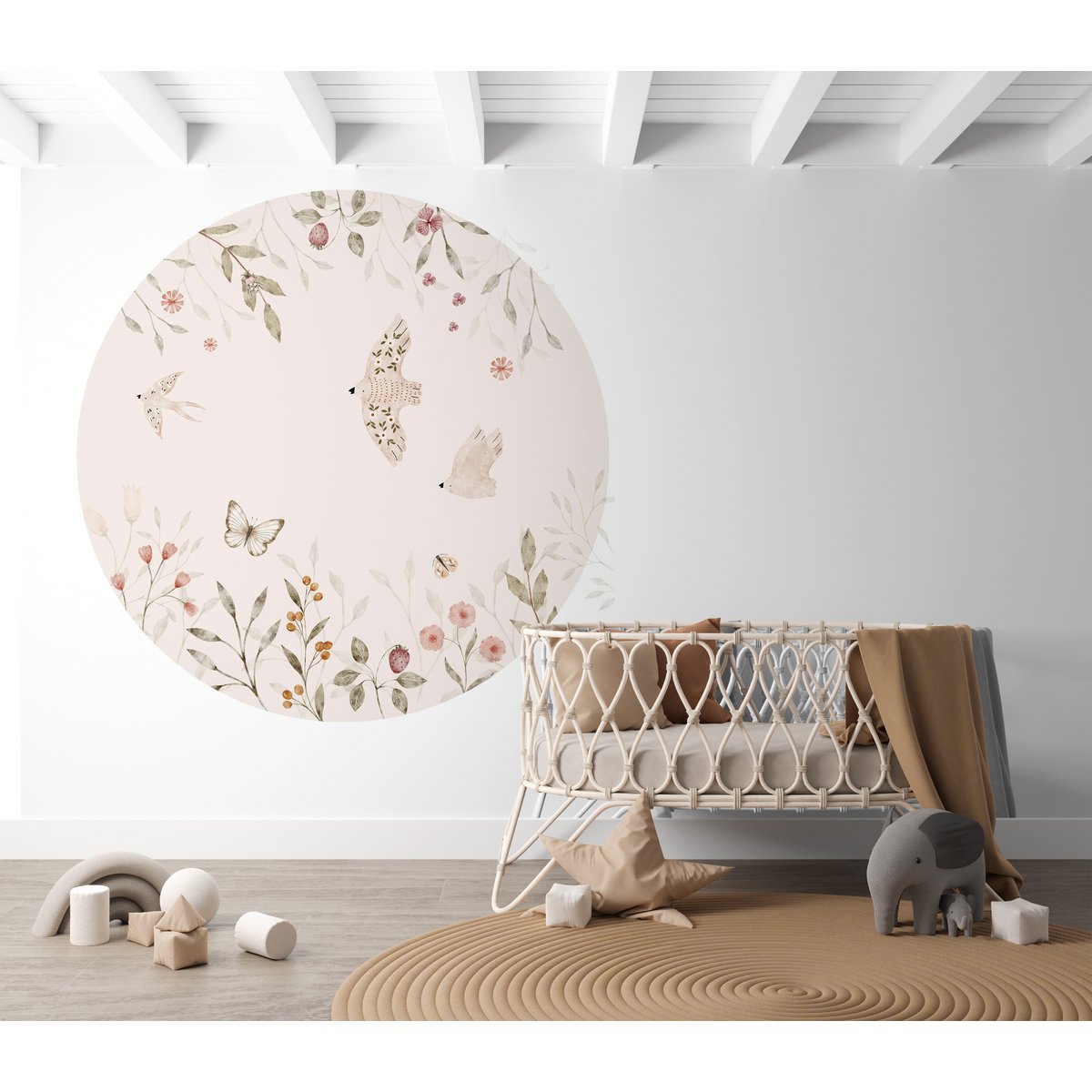 zelfklevende behangcirkel – spring garden – beige – ellie studio ELLIE Studio